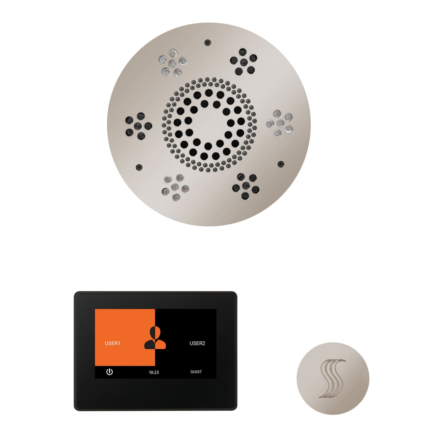 ThermaSol Steam Shower Kit - The Wellness Steam Package with 7" ThermaTouch - WSTP7S-AB