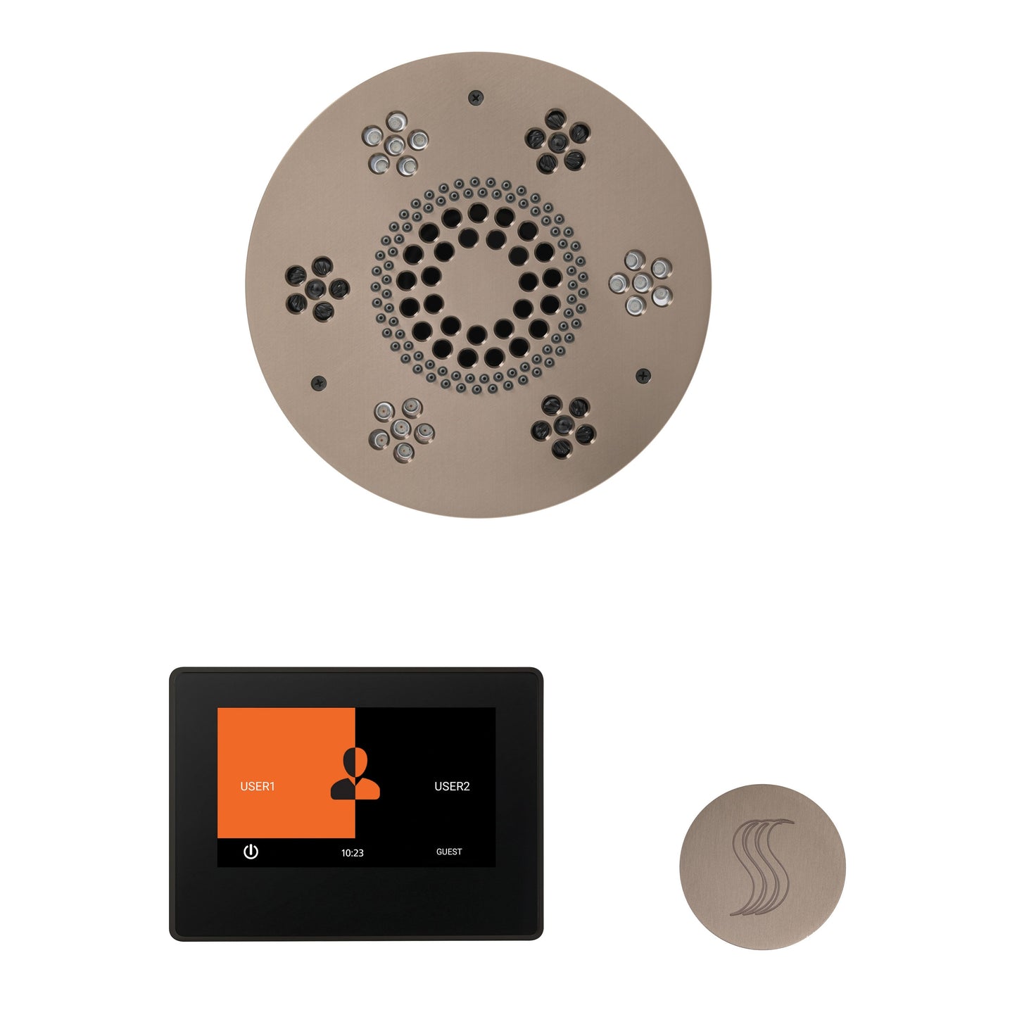 ThermaSol Steam Shower Kit - The Wellness Steam Package with 7" ThermaTouch - WSTP7S-AB