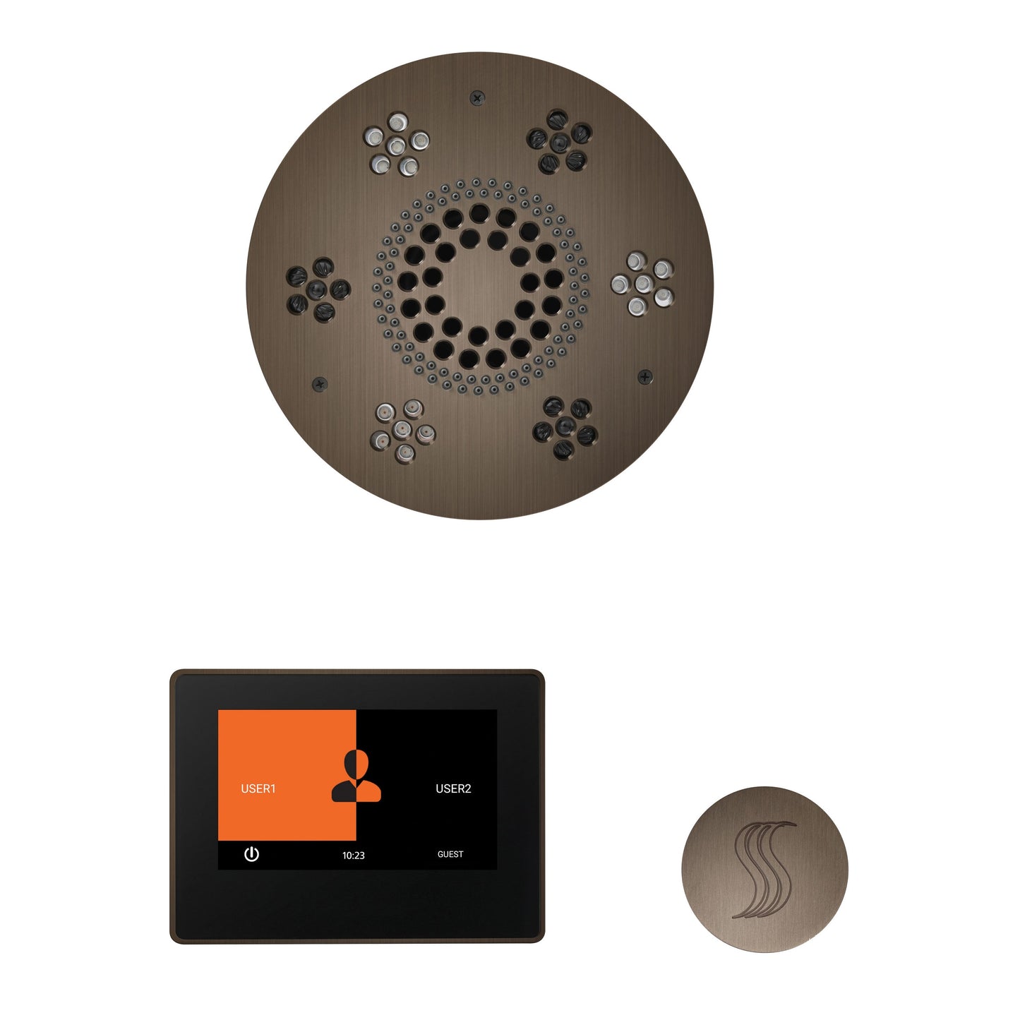 ThermaSol Steam Shower Kit - The Wellness Steam Package with 7" ThermaTouch - WSTP7S-AB