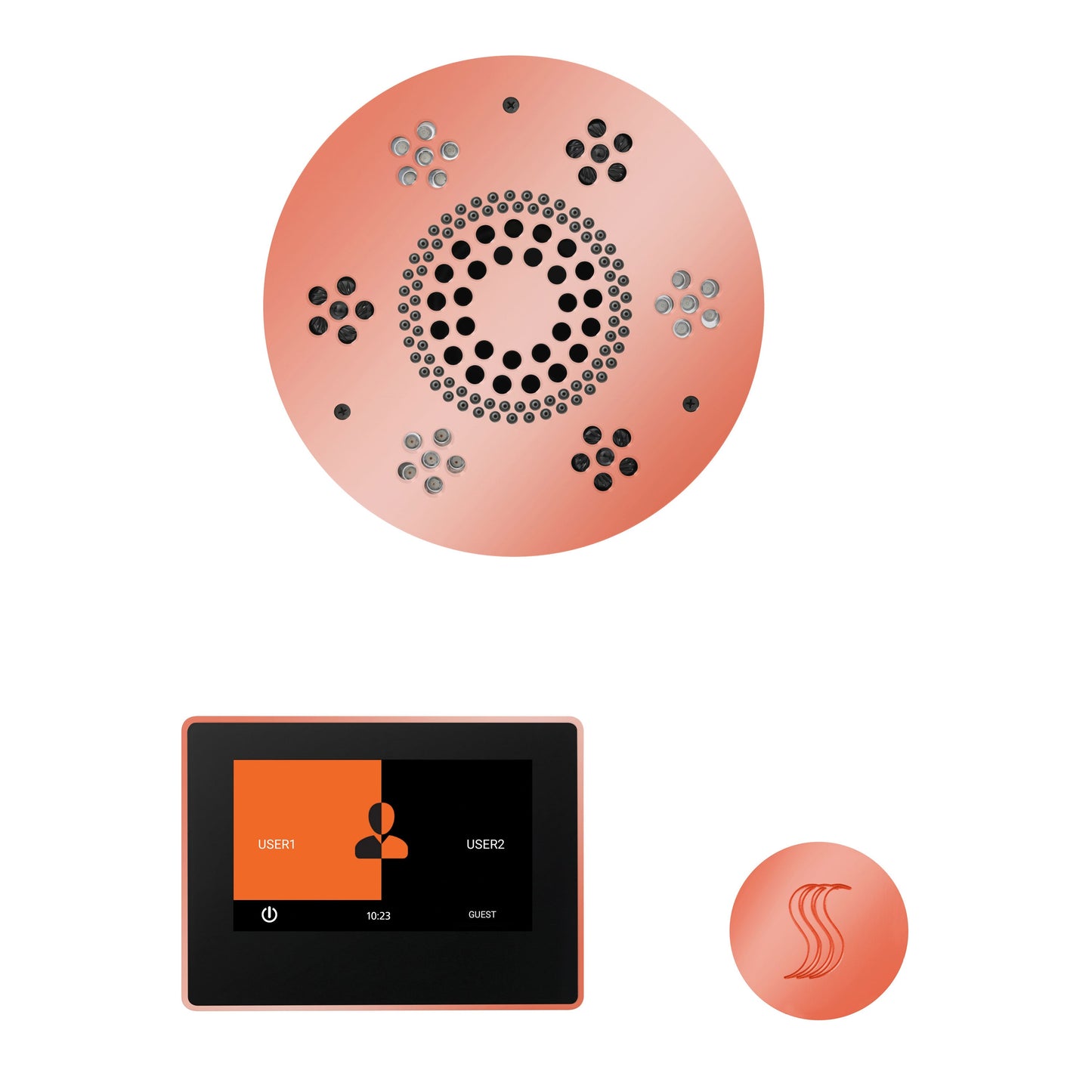 ThermaSol Steam Shower Kit - The Wellness Steam Package with 7" ThermaTouch - WSTP7S-AB
