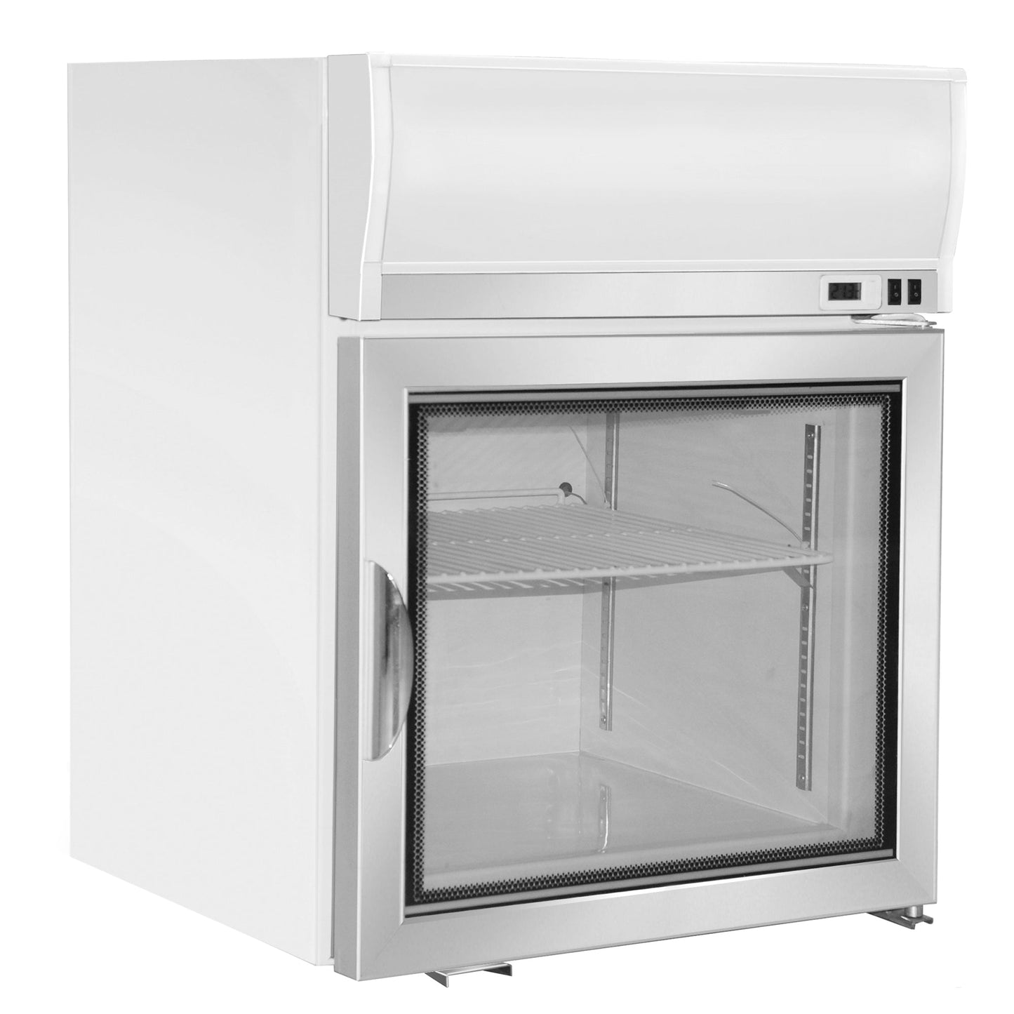 Maxx Cold Merchandiser Freezer, Countertop, 22.4"W, 2.1 cu. ft. Storage Capacity, in White - MXM1-2.5FHC