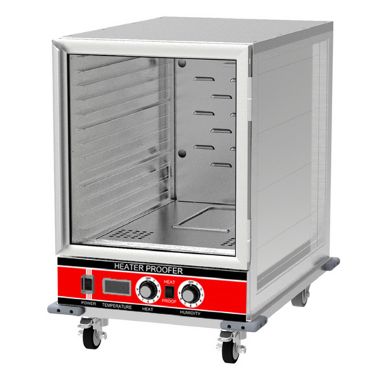 BevLes - HPC-3414, BevLes 1/2 Size Non-Insulated HPC Economy Proofing & Holding Cabinet, 1 Clear Door, in Silver - HPC-3414