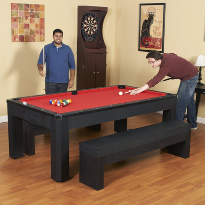 Hathaway Park Avenue 7ft Multi Game Table with Top & Benches - BG2530PR