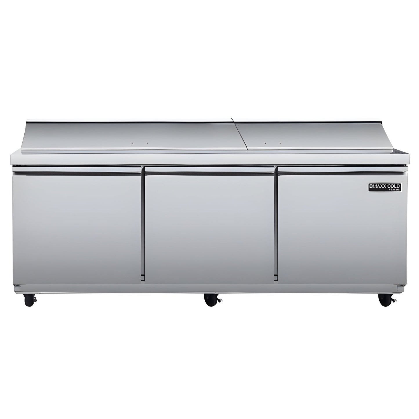 Maxx Cold V-Series 3 Door Refrigerated Mega Top Sandwich and Salad Prep Station, in Stainless Steel - MVR72MHC