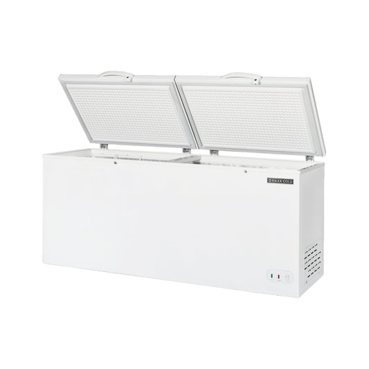 Maxx Cold Extra Large Chest Freezer with Split Top, 76"W, 30 cu ft. Storage Capacity, Locking Lids, Garage Ready, in White - MXSH30.0SHC