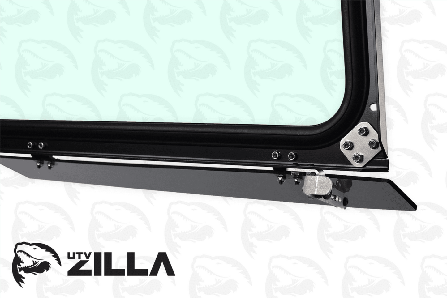 UTVZILLA Polaris General Vented Glass Windshield (2016+) - ZL-GEN-WS-GLS-BLK-N
